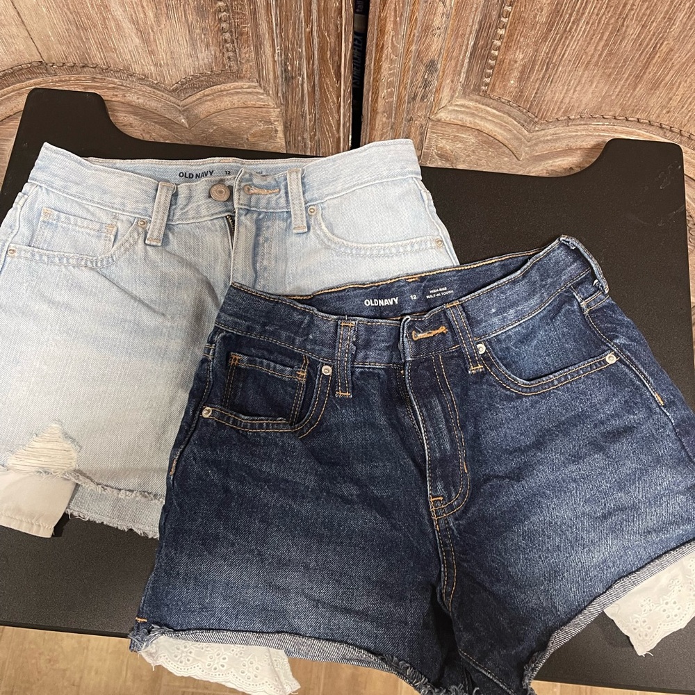 Old Navy Blue Jean Shorts High-Waisted Casual
